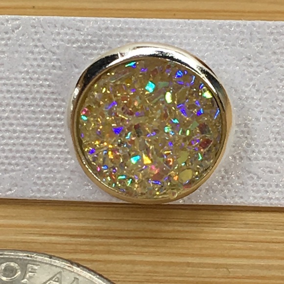 Yellow Druzy Earrings PRICE IS FIRM - Picture 4 of 6